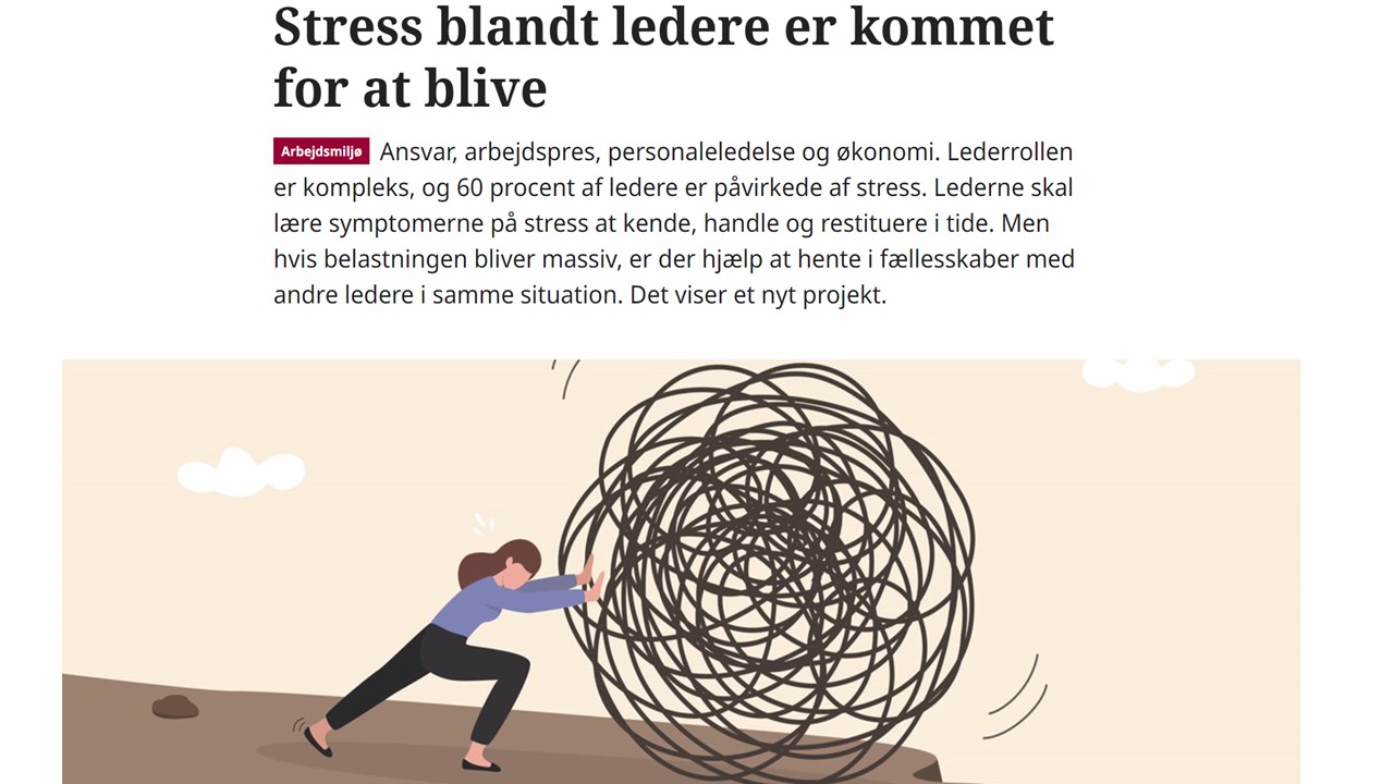 Dansk Veterinærtidsskrift: Stress blandt ledere er kommet for at blive